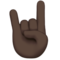 Sign of the Horns - Black emoji on Apple